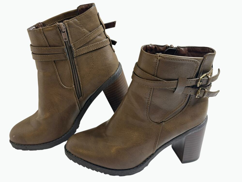 Diba Shelby Ankle Boot, Brown, Size Zip/Buckle, Synthetic, Women's Size 5.5